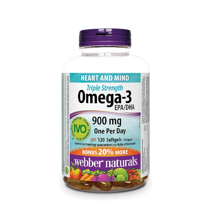 Webber Naturals Triple Strength Omega-3 900 mg EPA/DHA 120 Softgels 三倍欧米茄3鱼油 900毫克 120粒