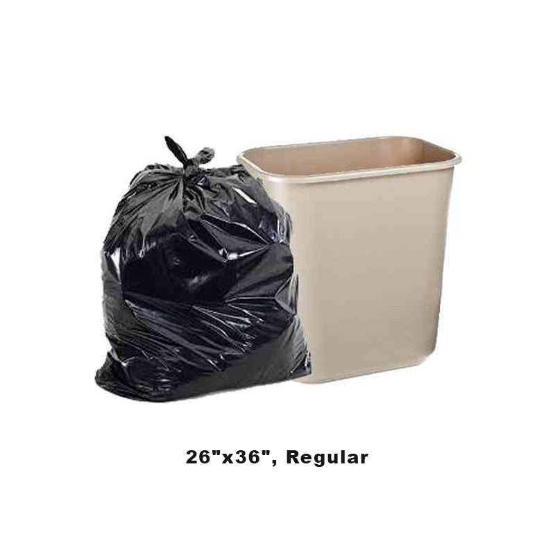 Black Garbage Bags 26" x 36", Regular