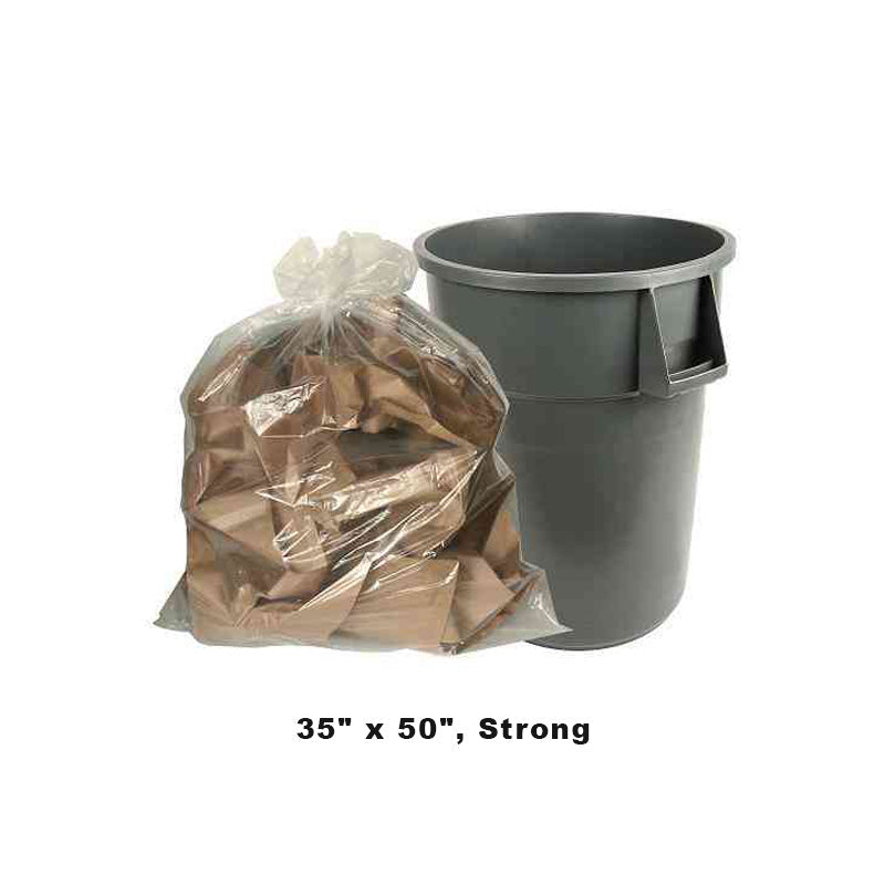 Clear Garbage Bags 35" x 50", Strong