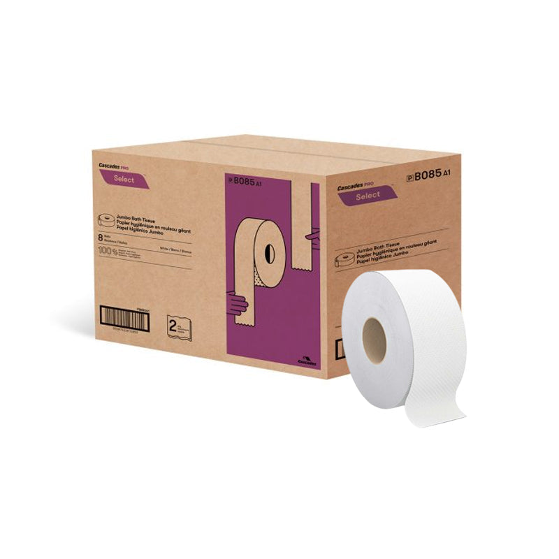 Jumbo Toilet Paper, 2 Ply, 3.3" x 600', B085
