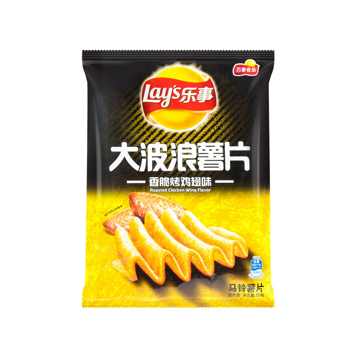 乐事大波浪烤翅味薯片 LAY's Curved Potota Chips BBQ Chicken Wings 22 X 70g