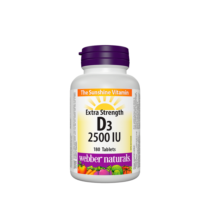 Webber Naturals Vitamin D3 2500IU 180 Softgels 维他命D3 2500IU 180粒