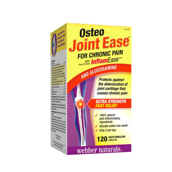 Webber Naturals Osteo Joint Ease™ with InflamEase™ and Glucosamine 120 caplets 关节消炎灵葡萄糖胺 120粒
