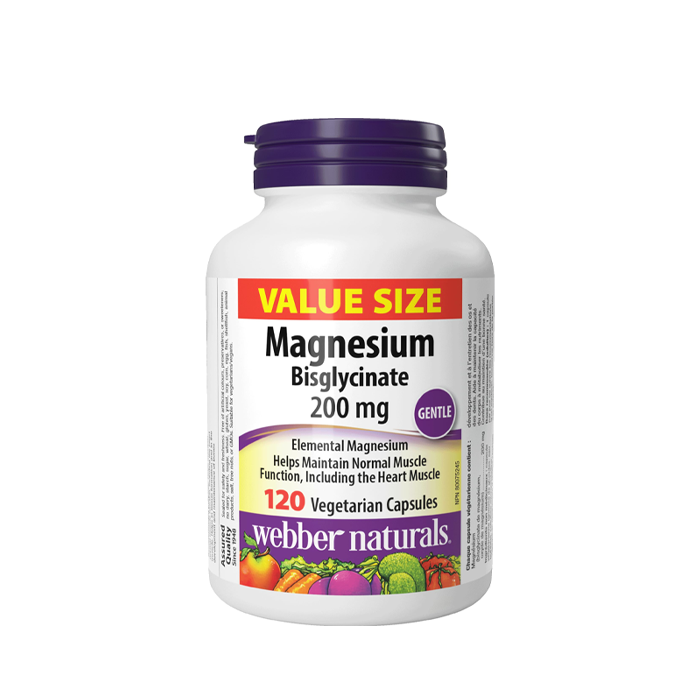 Webber Naturals Magnesium Bisglycinate 200 mg 120caps 双甘氨酸镁200毫克 120粒