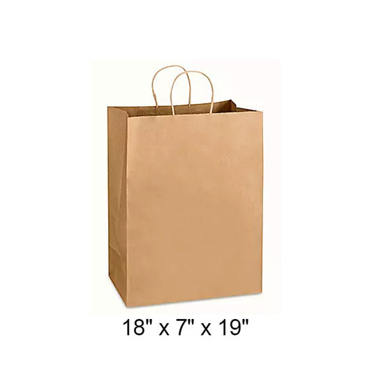 Paper Bag, Kraft, 18" x 7" x 19" Twisted Handle