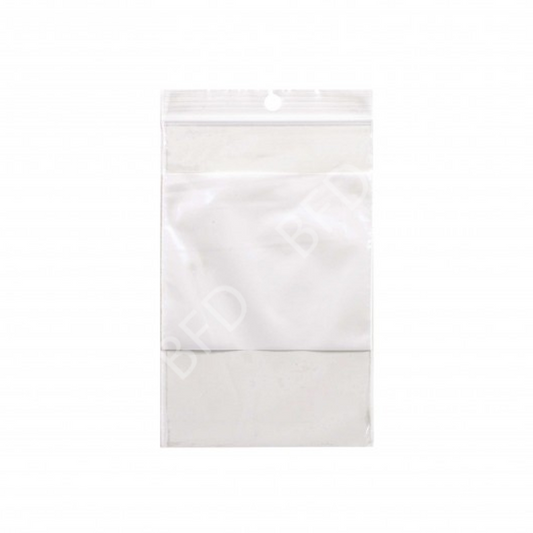 Reclosable Poly Pound Bags With 5mm Peg Hole - White Block, 2W - 10 x 12", 1000 pcs