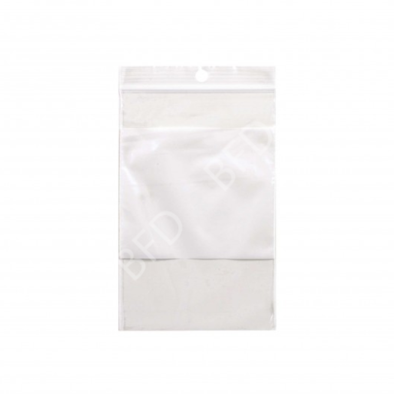 Reclosable Poly Pound Bags With 5mm Peg Hole - White Block, 2W - 12 x 15", 1000 pcs