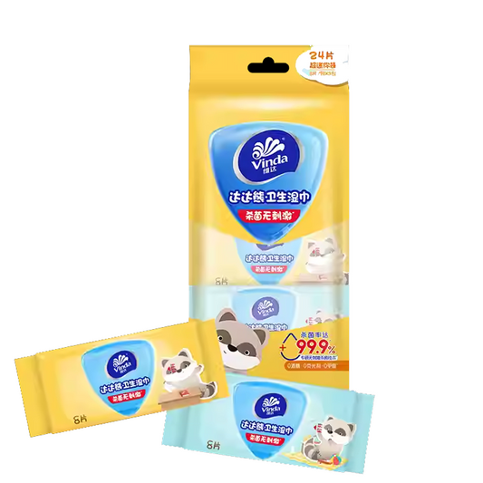 维达 达达熊卫生湿巾 Vinda Bear Mini Disinfecting wet wipes 8 X 20 pack